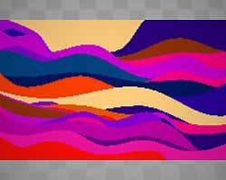 Colorful graphics for a widescreen wallpaper, by __Nigel Hoare__. Contains about 40 vector shapes.